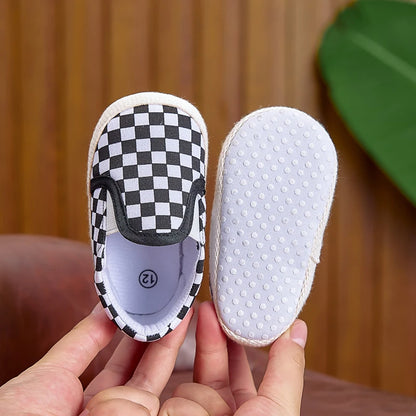 Baby / Newborn Unisex Slip-On Soft-Soled Checkered Shoes