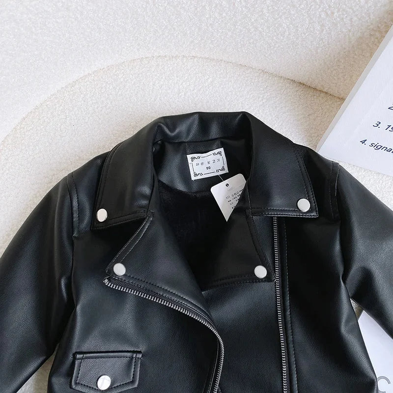 Toddler / Youth Rebel Black Faux Leather Jacket