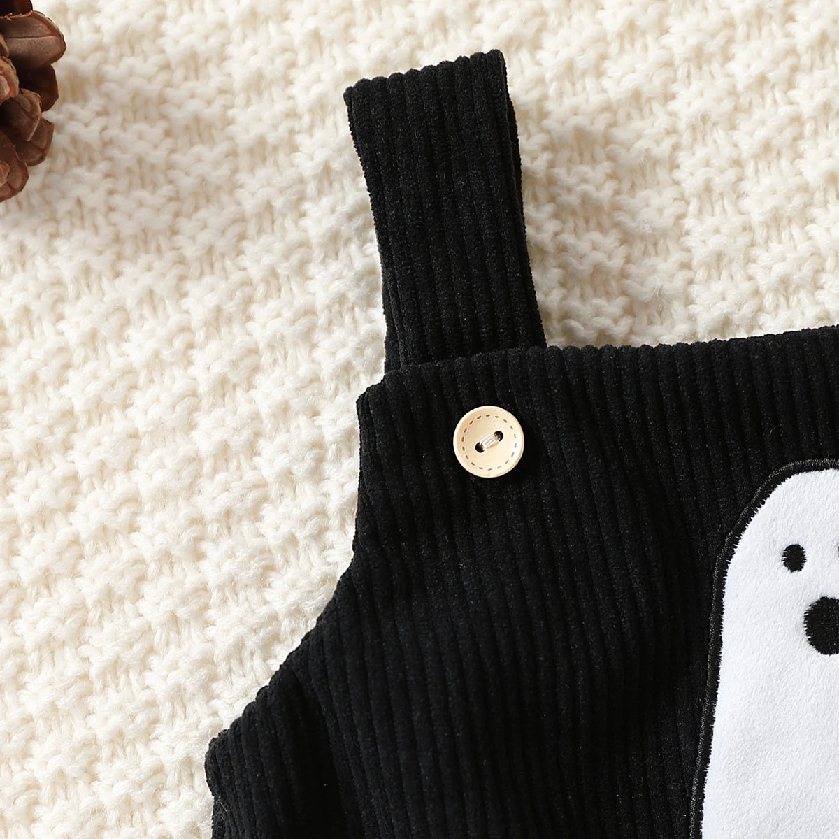 Halloween Baby Corduroy Embroidered Ghost Romper