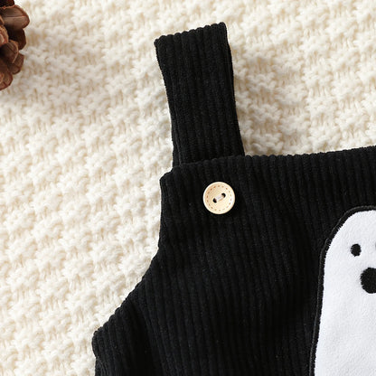 Halloween Baby Corduroy Embroidered Ghost Romper