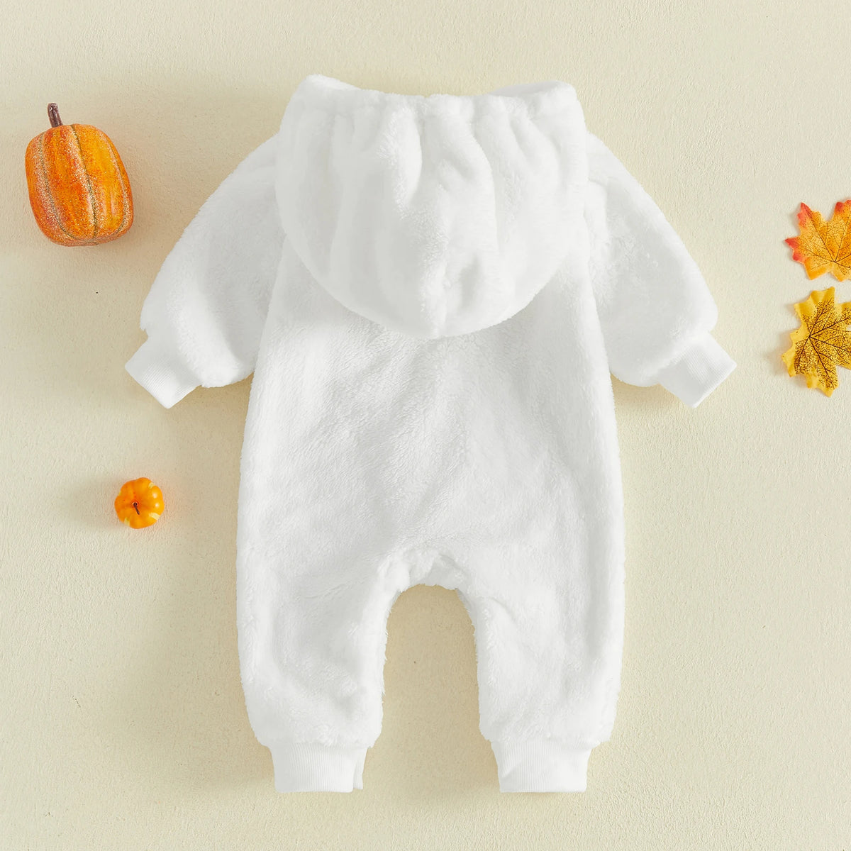Halloween Baby Ghost Plush Long Sleeve Hooded Jumpsuit