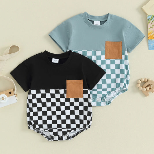 Baby Boy Checkered Print Bodysuit