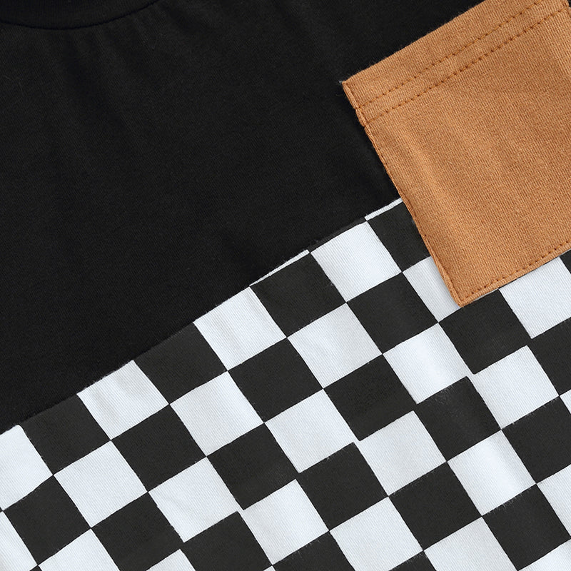Baby Boy Checkered Print Bodysuit