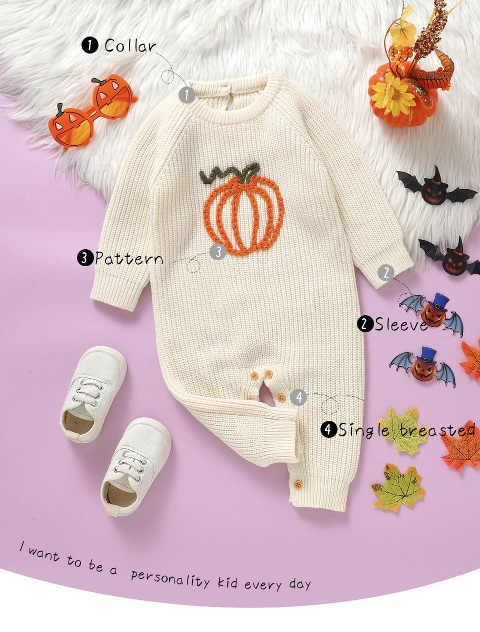 Halloween IGirls Rompers Jumpsuits Winter Long Sleeve Knit Newborn Outwear Playsuits Costume Children Clothes