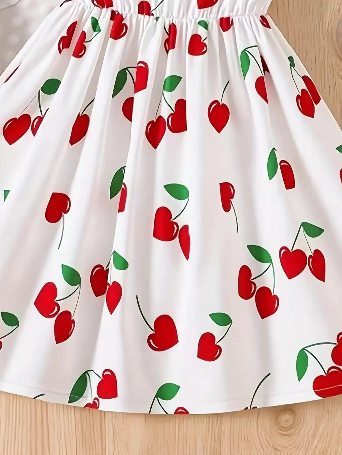 Girls / Youth Summer Cherry Heart Print Dress