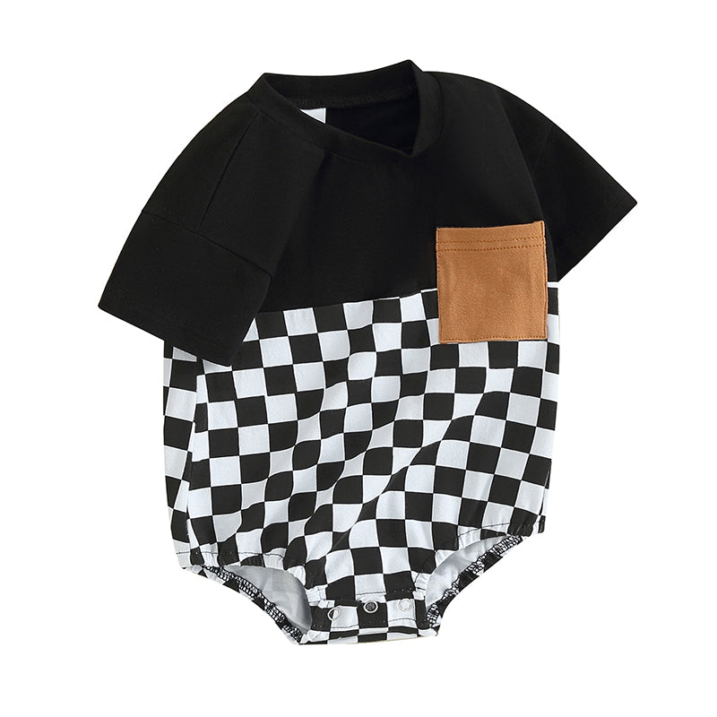 Baby Boy Checkered Print Bodysuit