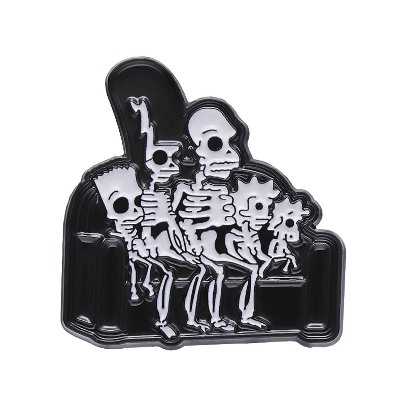 "Simpsons Skeleton Family" Enamel Pin