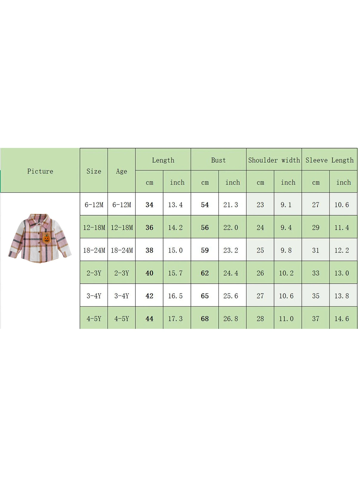 Toddler Girls Lightweight Plaid Flannel with Embroidered Pumpkin