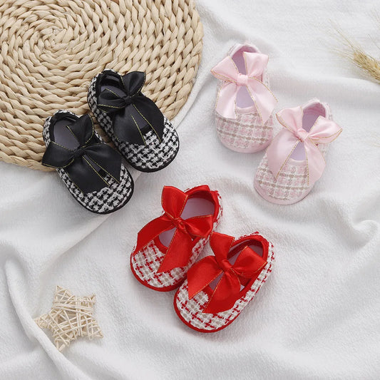 Baby / Newborn Girls Retro Bow Flats