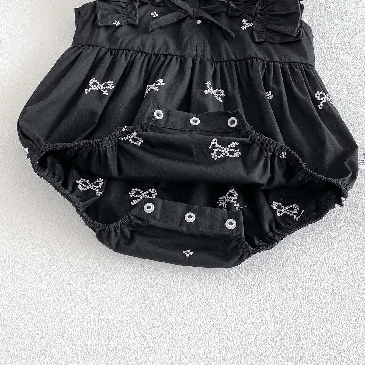 Baby Girl Bow Print Ruffle Jumpsuit