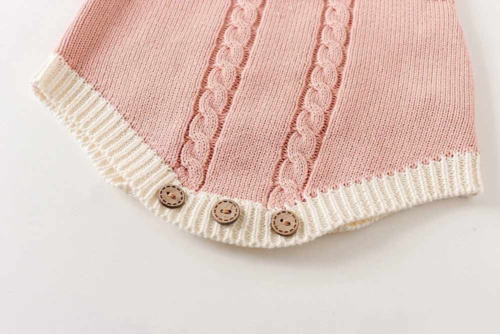 Baby Girl Romper Vintage Inspired Knitted Bodysuit