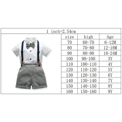 Baby Boy / Toddler Formal Plaid 4 PC Short-Sleeved Shorts Suit