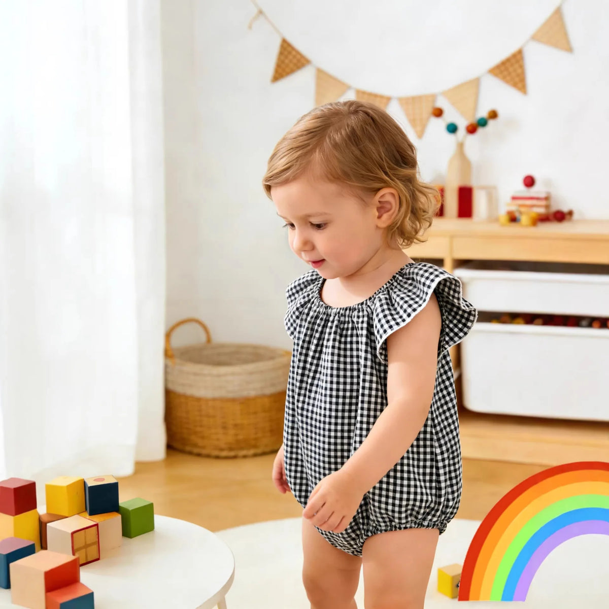 Baby Girl Plaid Romper