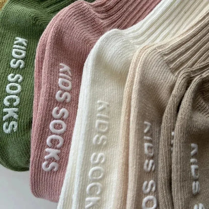 Baby / Toddler Unisex Three Pair Lot Cotton Ribbed Soft Non-Slip Rubber Grip Socks