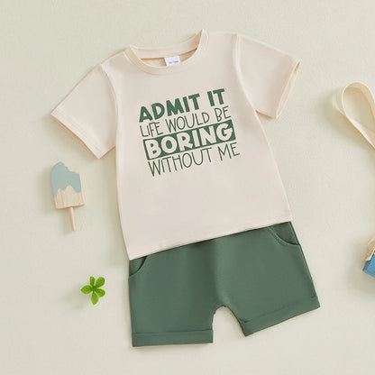 Boy Toddler "Admit It" 2 PC Shorts Set