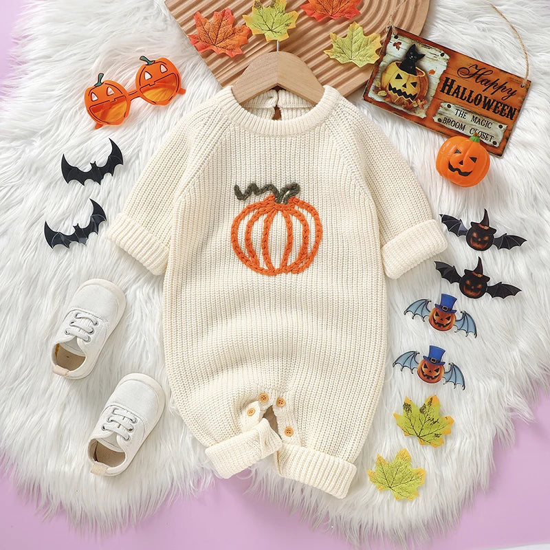Halloween IGirls Rompers Jumpsuits Winter Long Sleeve Knit Newborn Outwear Playsuits Costume Children Clothes