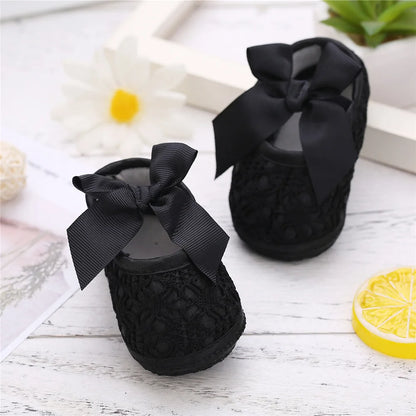 Baby / Newborn Girls Retro Bow Flats