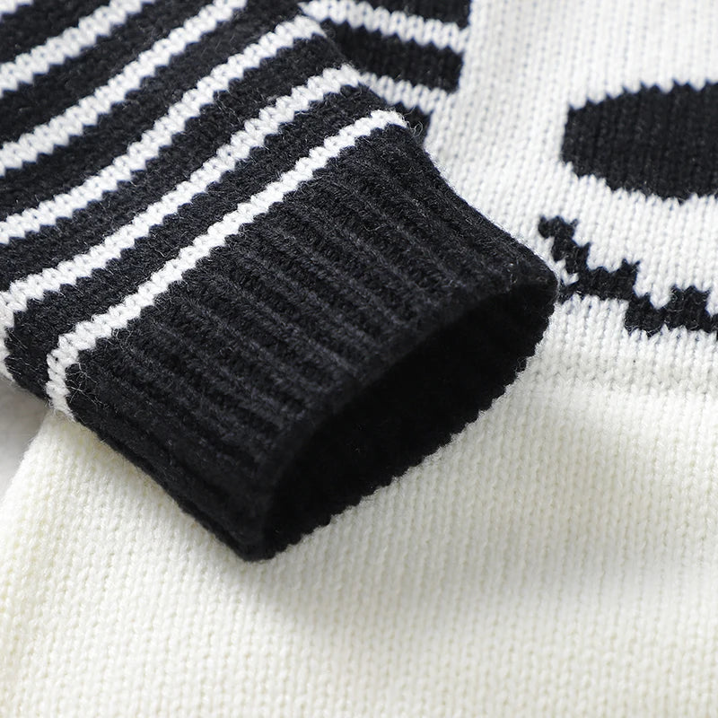 Halloween Baby Skellington Knitted Long Sleeve Onesie