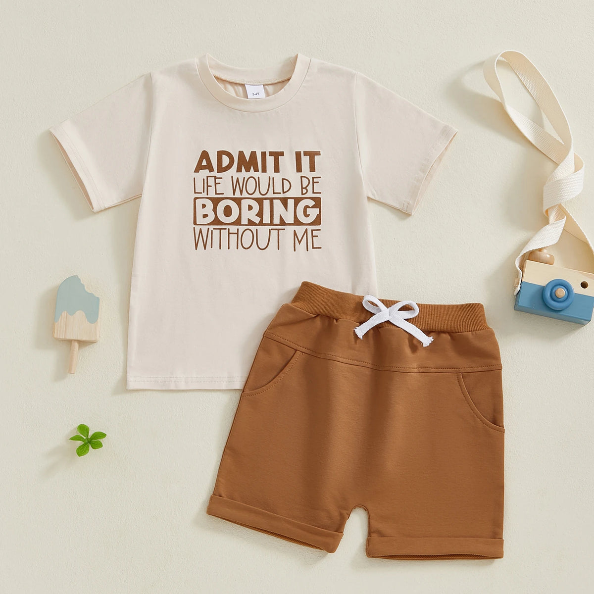 Boy Toddler "Admit It" 2 PC Shorts Set
