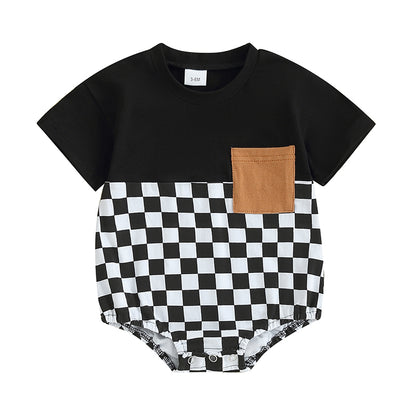 Baby Boy Checkered Print Bodysuit