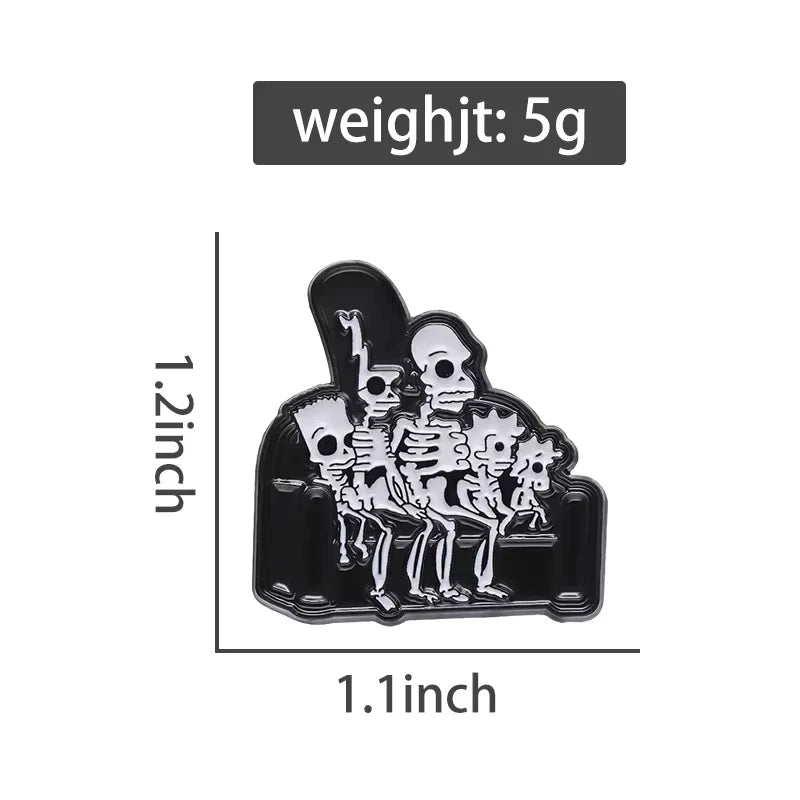 "Simpsons Skeleton Family" Enamel Pin