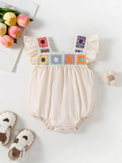 Baby Girl Colorful Sunburst Crochet Onesie