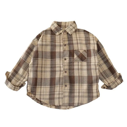 Toddler / Youth Long Sleeved Flannel Button Up Shirt