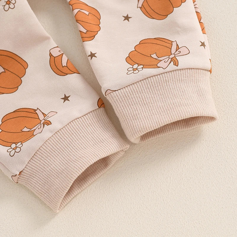 Pumpkin Princess Toddler Girls Long Sleeve Sweatshirt with Matching Pants Set