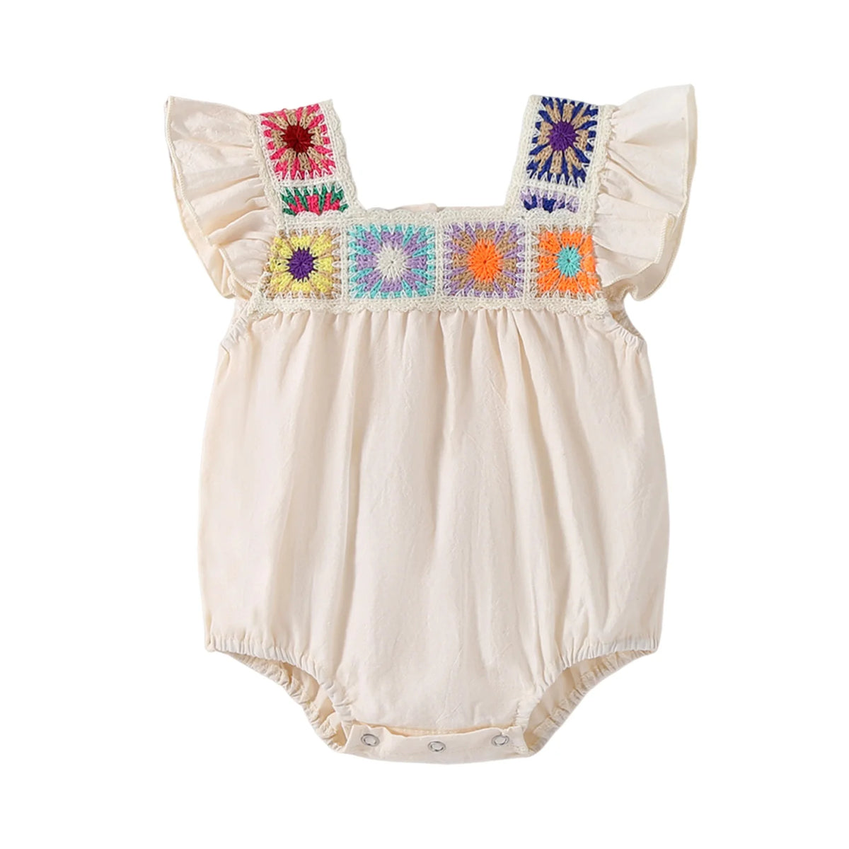 Baby Girl Colorful Sunburst Crochet Onesie