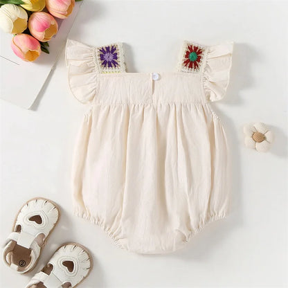 Baby Girl Colorful Sunburst Crochet Onesie