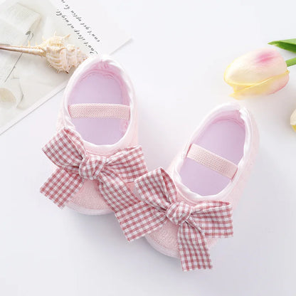 Baby / Newborn Girls Retro Bow Flats