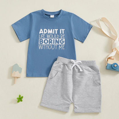 Boy Toddler "Admit It" 2 PC Shorts Set