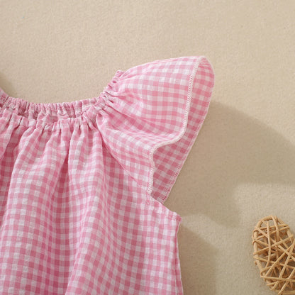 Baby Girl Plaid Romper