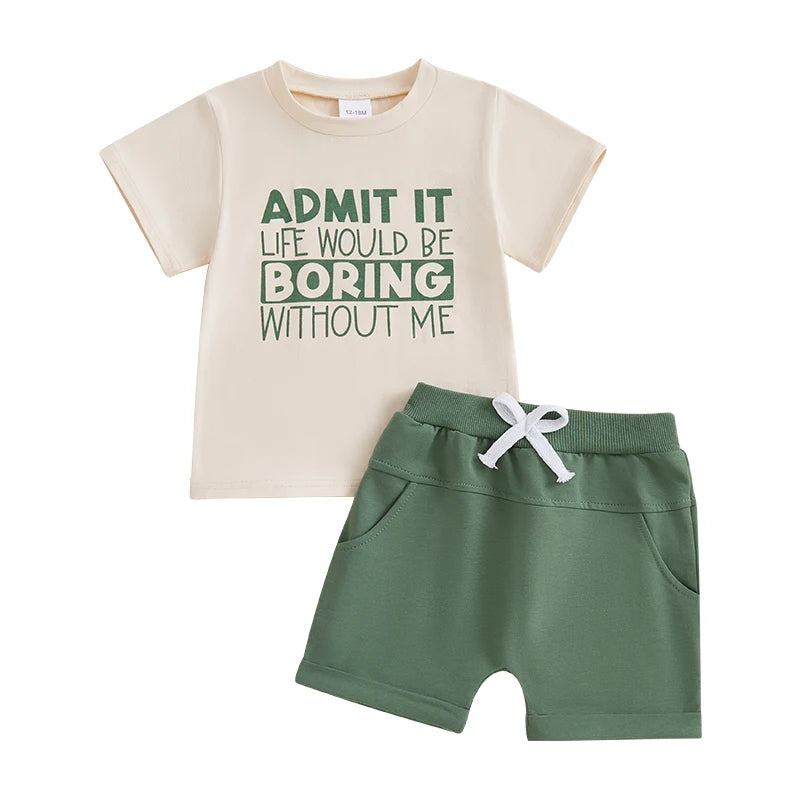 Boy Toddler "Admit It" 2 PC Shorts Set