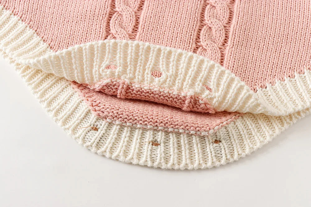 Baby Girl Romper Vintage Inspired Knitted Bodysuit