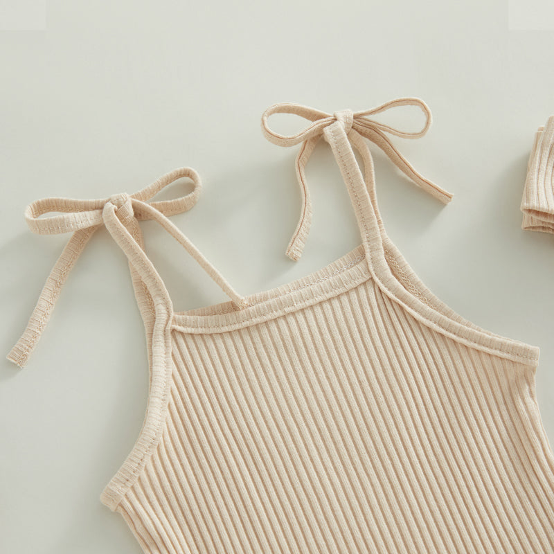 Baby Girl Sweet Summer Vintage Inspired Ribbed Romper