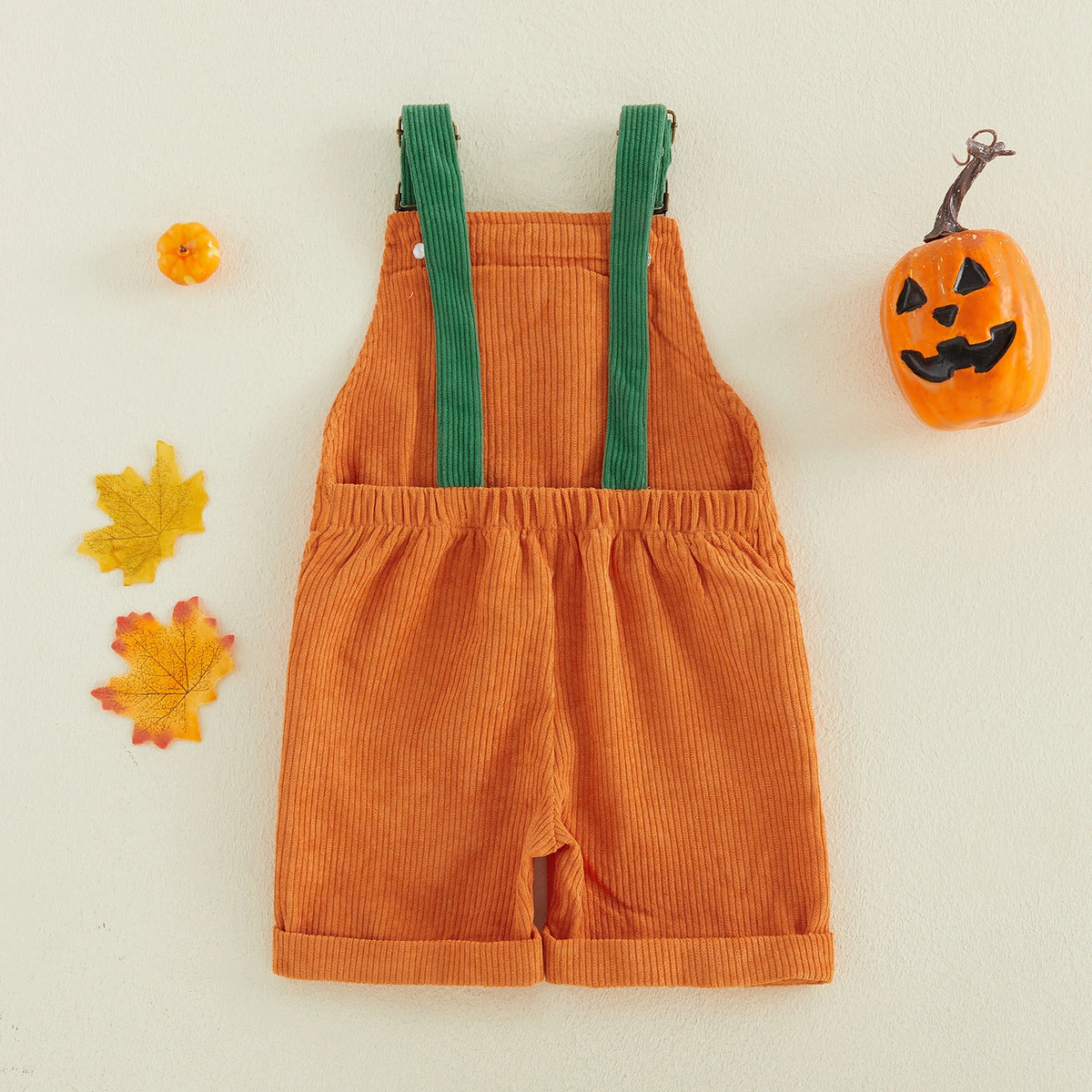 Toddler Boy Halloween Corduroy Overalls Shorts with Pockets