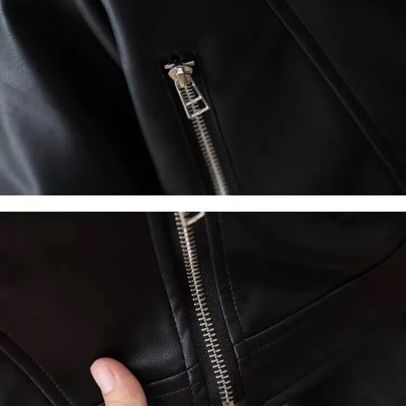 Toddler / Youth Boys PU Leather Zipper Pocket Jacket
