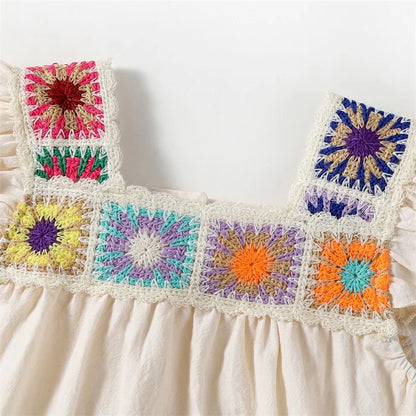 Baby Girl Colorful Sunburst Crochet Onesie