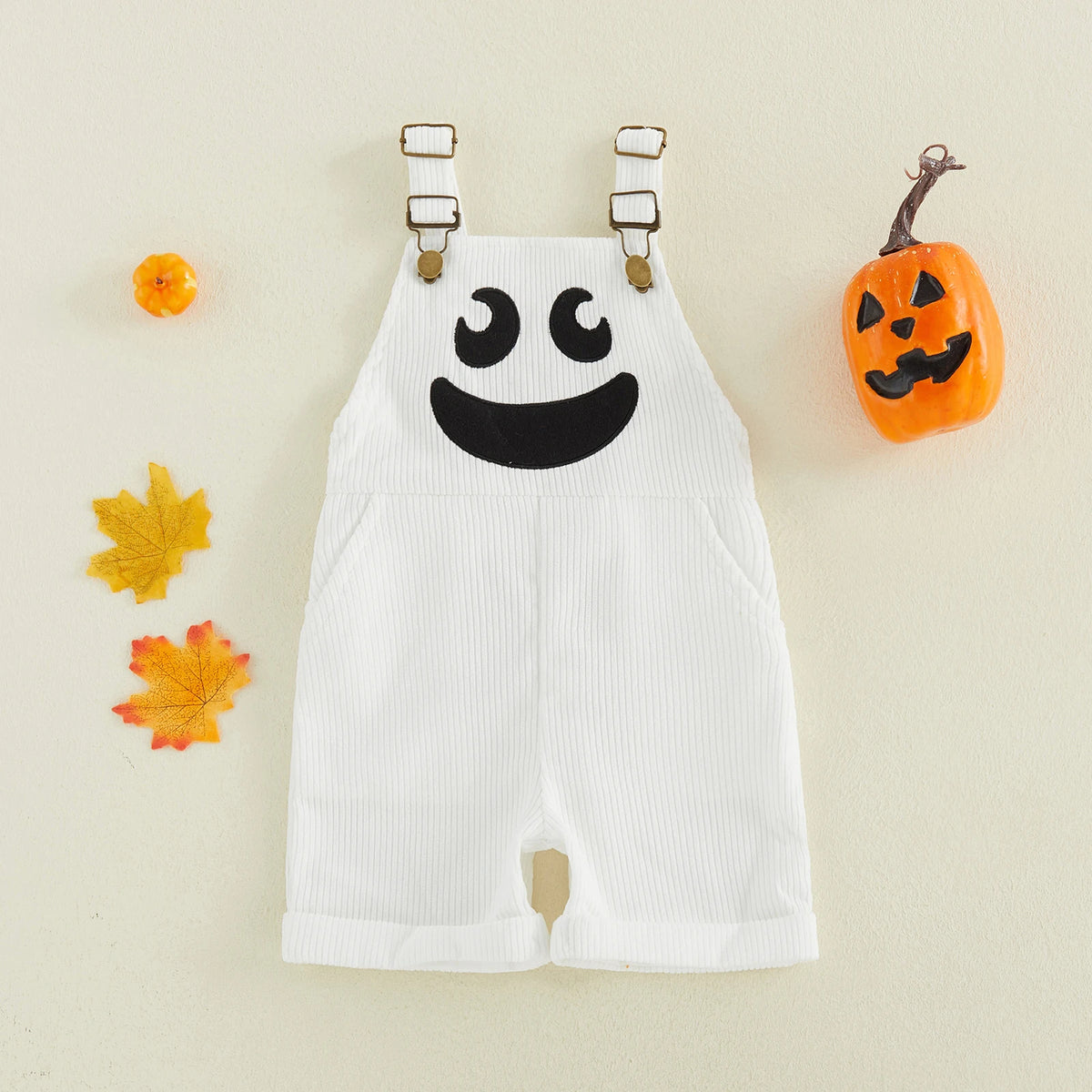 Toddler Boy Halloween Corduroy Overalls Shorts with Pockets