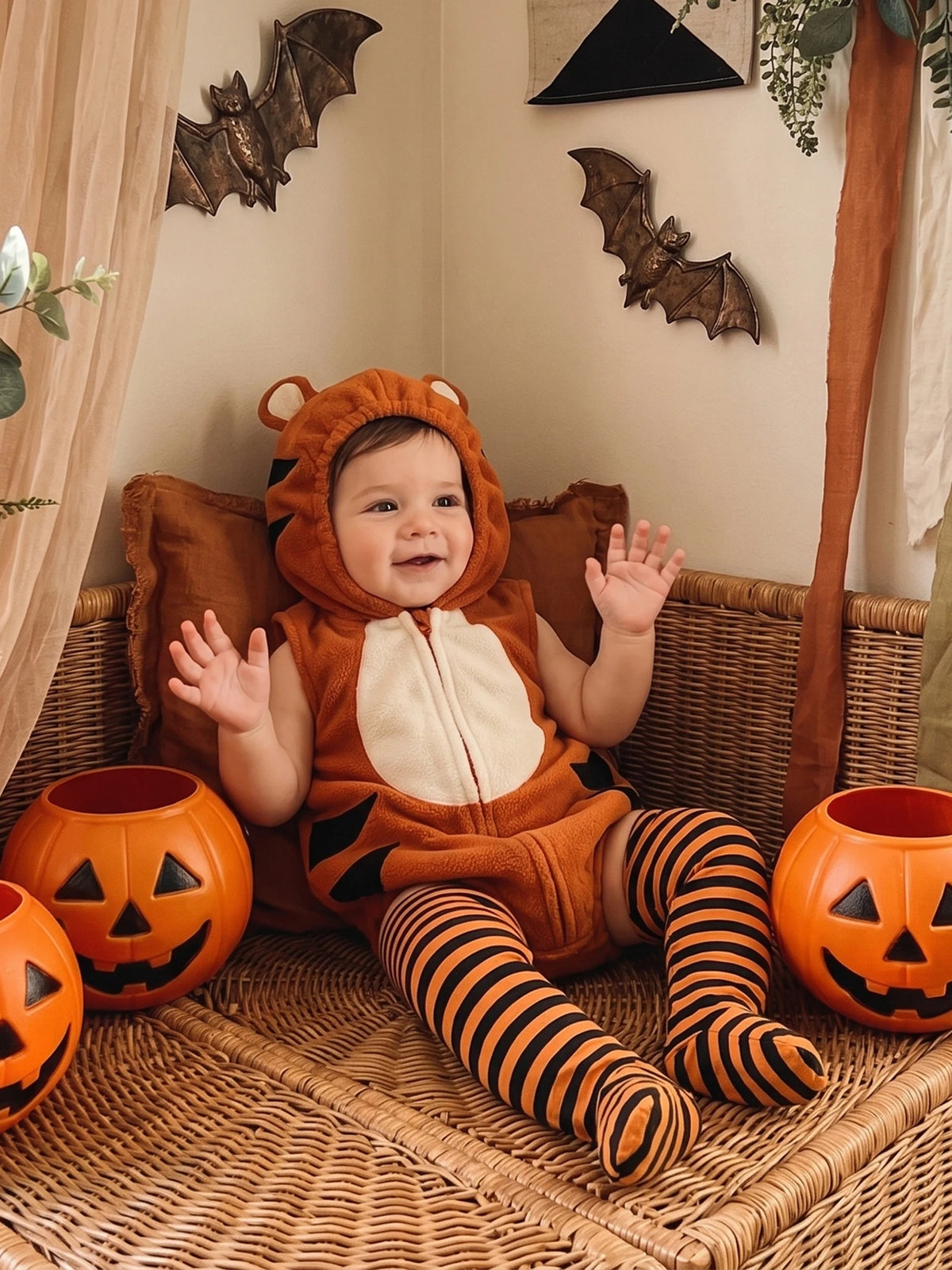 Halloween Baby Tiger Costume with Stockings
