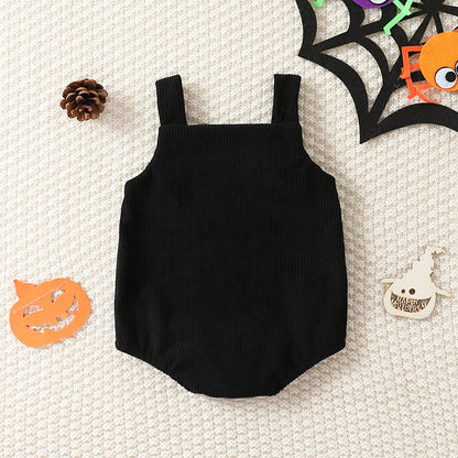 Halloween Baby Corduroy Embroidered Ghost Romper