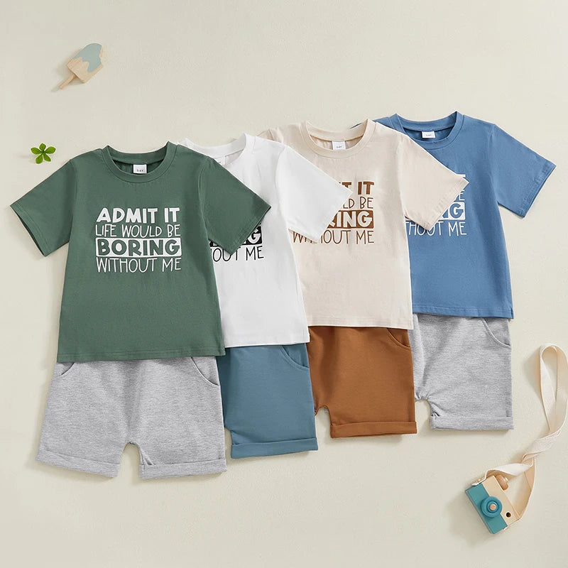 Boy Toddler "Admit It" 2 PC Shorts Set
