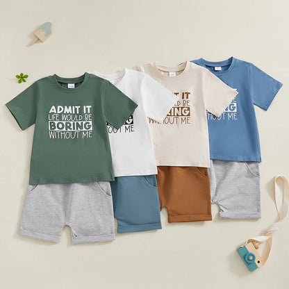 Boy Toddler "Admit It" 2 PC Shorts Set