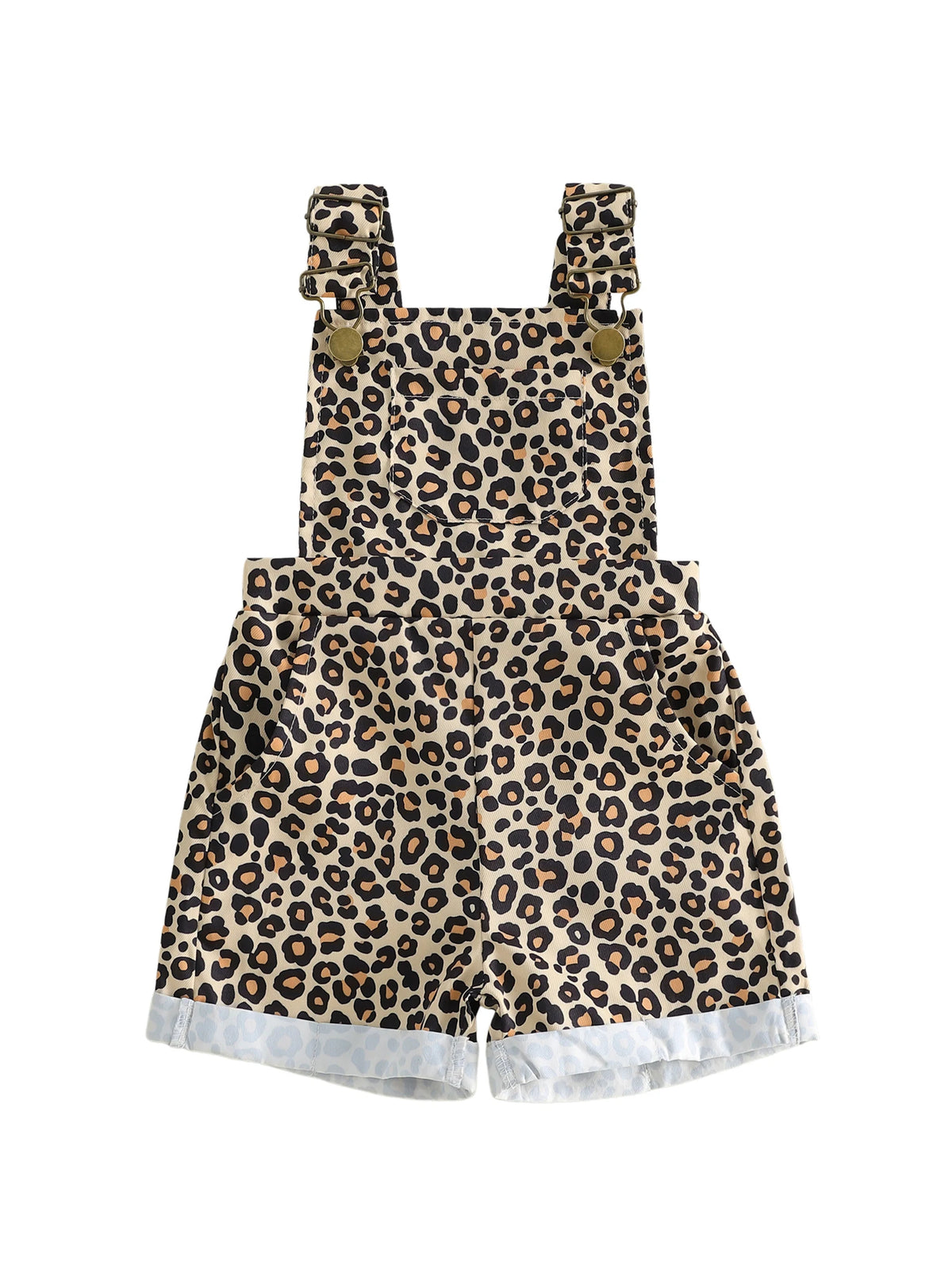 Girls / Toddler Leopard Overalls Shorts Comfy Jumpsuits