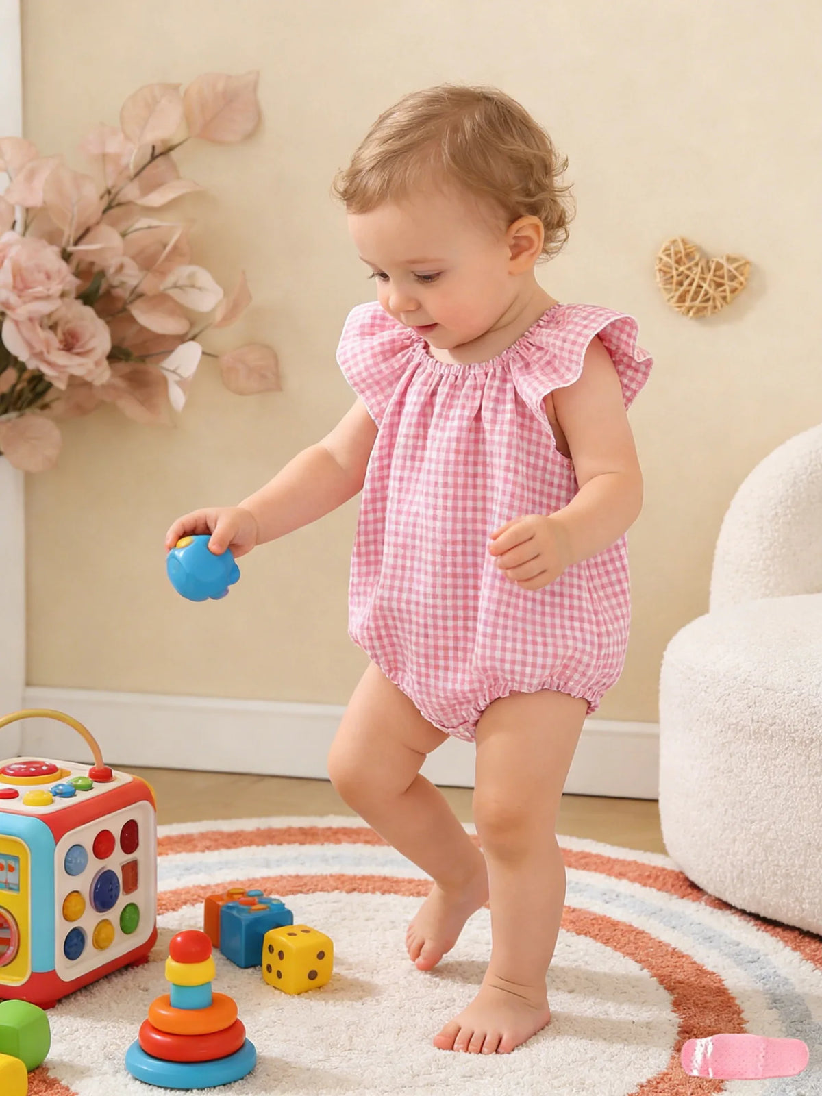 Baby Girl Plaid Romper