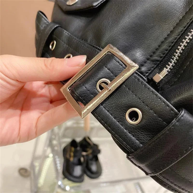 Toddler / Youth Rebel Black Faux Leather Jacket