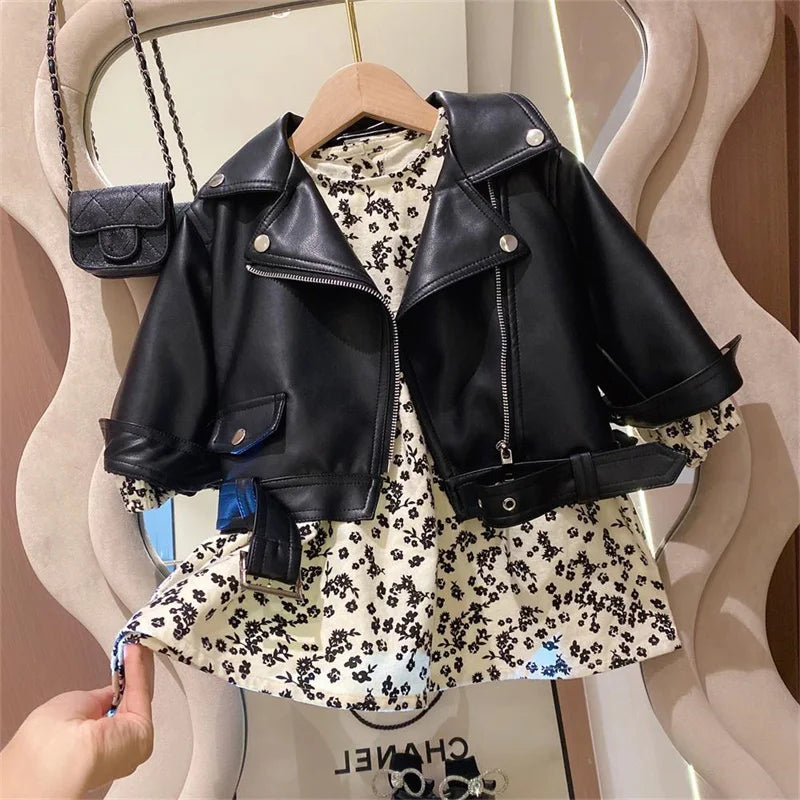 Toddler / Youth Rebel Black Faux Leather Jacket