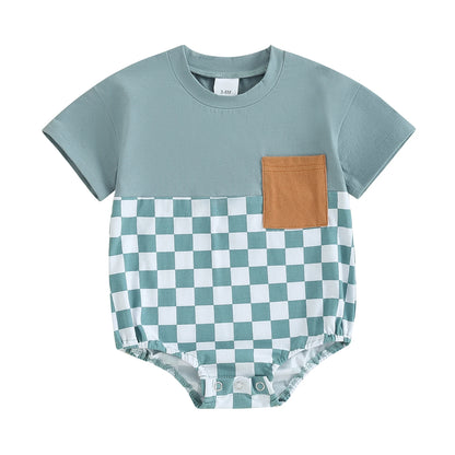 Baby Boy Checkered Print Bodysuit