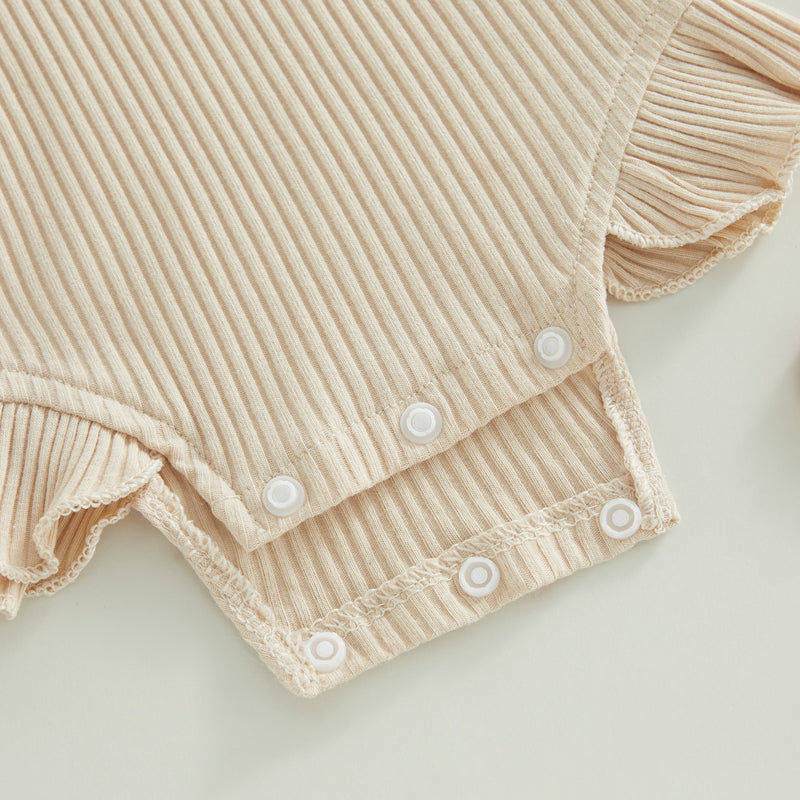 Baby Girl Sweet Summer Vintage Inspired Ribbed Romper